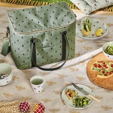 Bees Picnic Bag , Pale Green