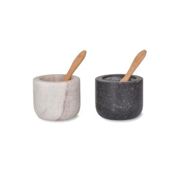 Brompton Salt and Pepper Pots, Marble & Granite