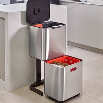 Totem Max 60 Recycling Bin, Stainless Steel