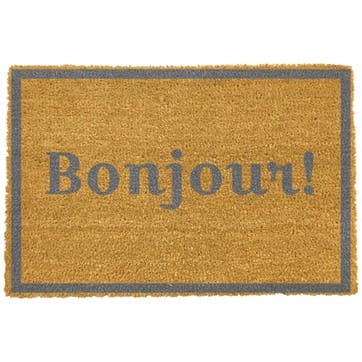 Bonjour with Border Doormat, Grey