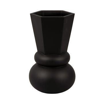 Geo Crown Vase H25cm, Black