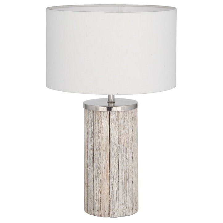 Haley Grey Wash Wood Column Lamp