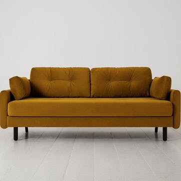 Model 04 3 Seater Velvet Sofa, Mustard