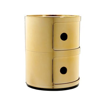 Componibili, 2 Door Cabinet, Gold