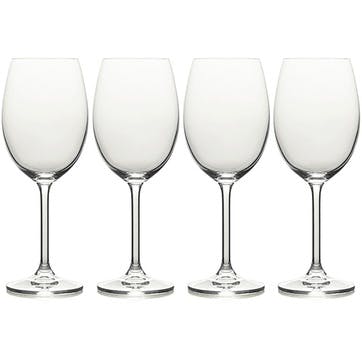 Julie Set of 4 White Wine Glasses 468ml, Clear