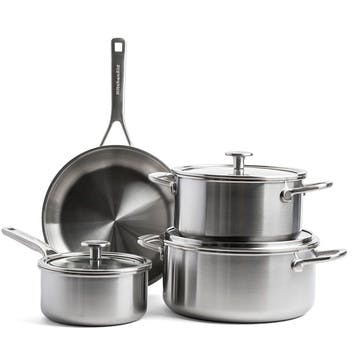 MultiPly Stainless Steel 7 Piece Cookware Set , Silver