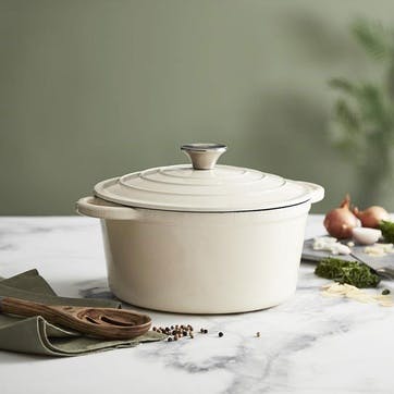 Round Casserole Cast Iron 24cm , Crème