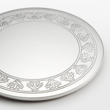 Rochester Set of 4 Engraved Silver Coasters H4.3 x W12.8  x D13cm, Silver