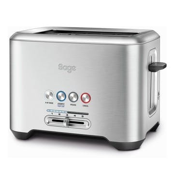 2 slice toaster, Sage, The Bit More, stainless steel
