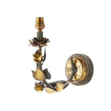 English Garden Single Wall Light Fitting Only , Grey & Gold