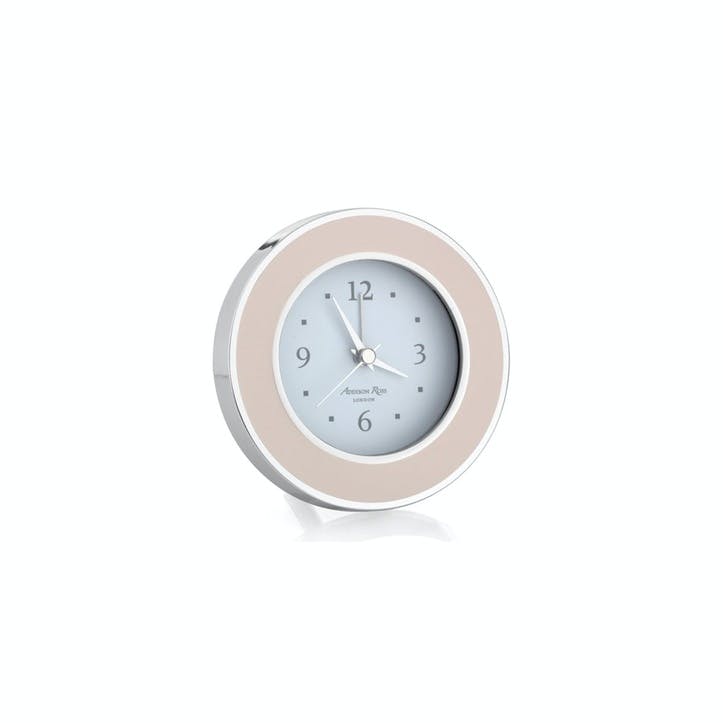 Alarm Clock; Light Pink & Silver