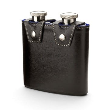 Double Hip Flask H11.5 x W11.5cm, Black