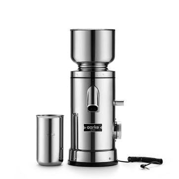 Flat Burr Coffee Grinder 27cm, Stainless Steel