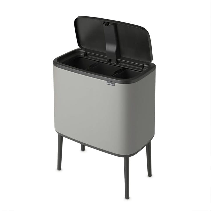 Bo Recycling Bin with 3 Inner Buckets, Mineral Concrete Grey