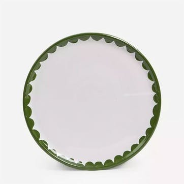 Scallop Serving Plate D28cm, Green