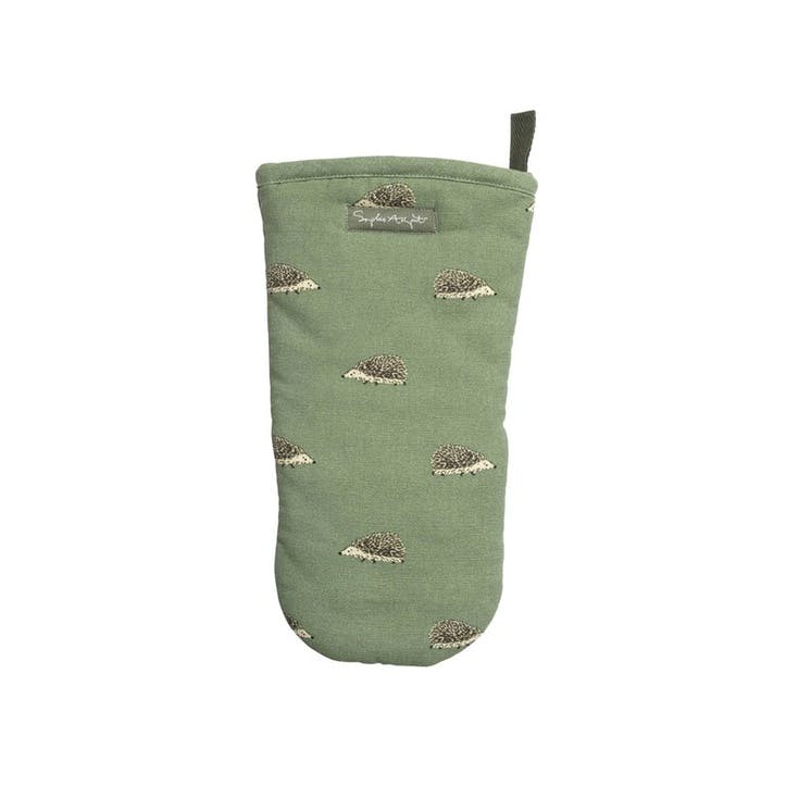 Hedgehogs Oven Mitt , Green