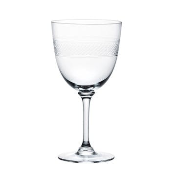 Bands Set of 6 Crystal Wine Glasses 250ml, Clear