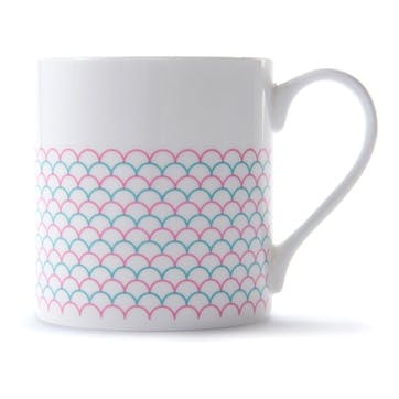 Ripple Mug 375ml, Pink & Turquoise