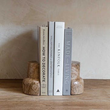 Retreat Set of 2 Stacked Arch Marble Bookends H12 x W12cm , Natural