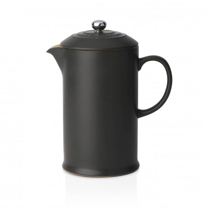Stoneware Cafetiere with Metal Press; Satin Black