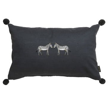 'Zebra' Embroidered Cushion