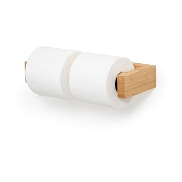 Double wall toilet roll holder, H5 x W28.8 x D11.8cm, Wireworks, Slimline, honey bamboo