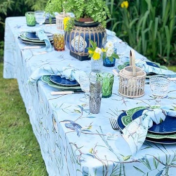 Portobello Cotton Tablecloth 170 x 260cm, Light Blue