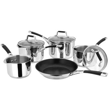 Induction Draining Saucepan Set, 5 Piece