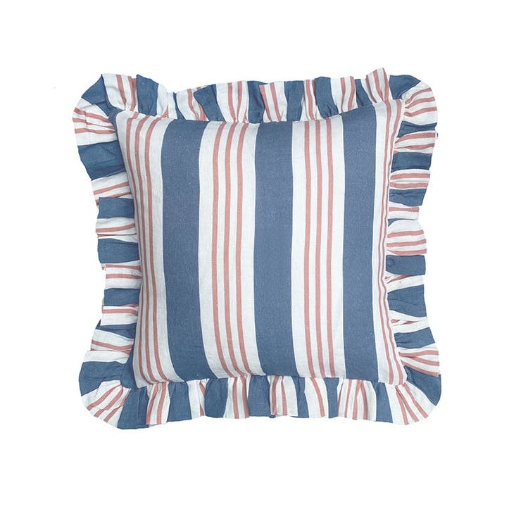 Broken Stripe Cushion 45 x 45cm, Azure