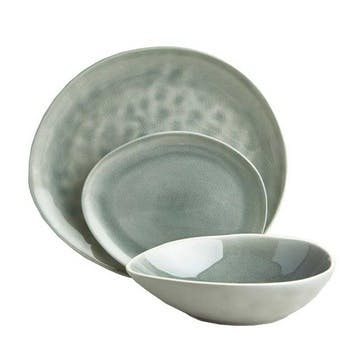 Vie Naturelle 12 Piece Dinner Set,  Soft Grey