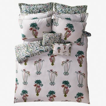 Pair of standard pillow cases, Emma J Shipley, Jungle Palms - 200 Thread Count, white