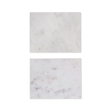 Marble Set of 2 Placemats 20 x 26cm, White