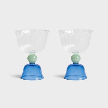 Tulip  set of 2 glasses 200ml, blue