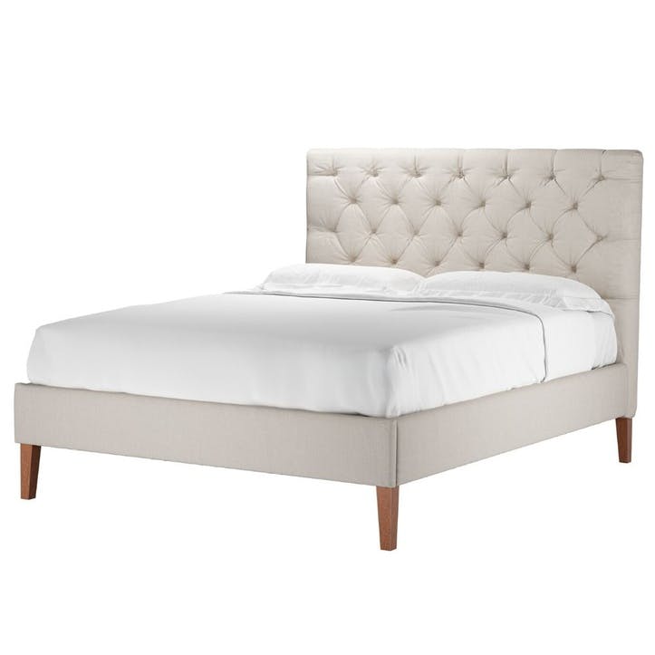 Rosalie Bed, King, Taupe Brushed Linen Cotton