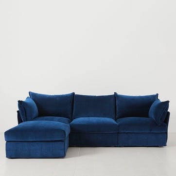 Model 06 3 Seater Sofa With Chaise, Navy