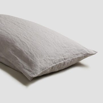 Dove Grey Linen Pair of Pillowcases, Standard