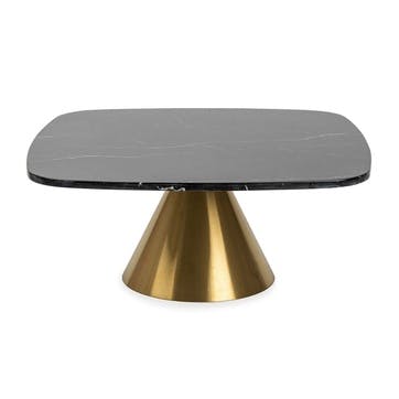 Cezanne Square Coffee Table H33cm, Black Marble Brass Frame