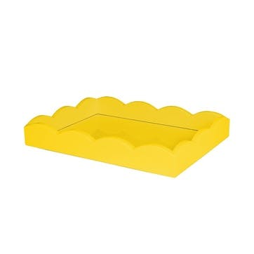 Lacquered Scallop Tray 20 x 28cm, Yellow