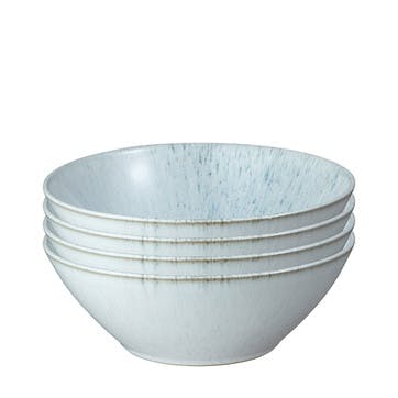 Kiln Blue Set of 4 Cereal Plates, D16.5cm