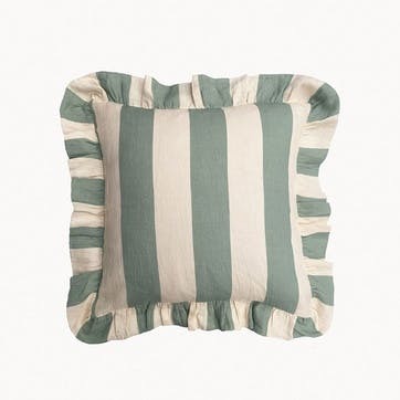 Extra Wide Stripe Cushion Cover 45 x 45 cm, Sea Green