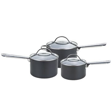 Professional 3 Piece Saucepan Set