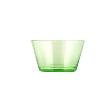Recycled Set of 4 Glass Bowls D11.5cm, Malachite Green