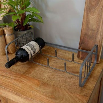 Living Nostalgia 4 Bottle Wire Wine Rack, Soft Grey