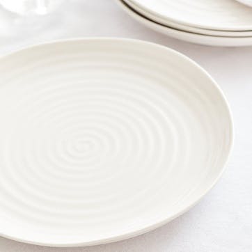 Porcelain Coupe Dinner Plate, Set of Four; White