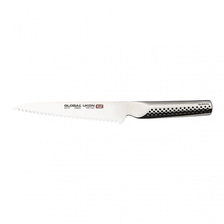 Ukon Scalloped Utility Knife 15cm, Silver