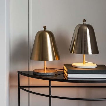 Luxe Short Bell Table Lamp H31cm, Black and Brass