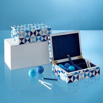 Sorrento Lacquer Golf Gift Set, Blue