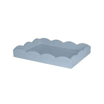 Lacquered Scallop Tray 28 x 20cm, Pale Denim