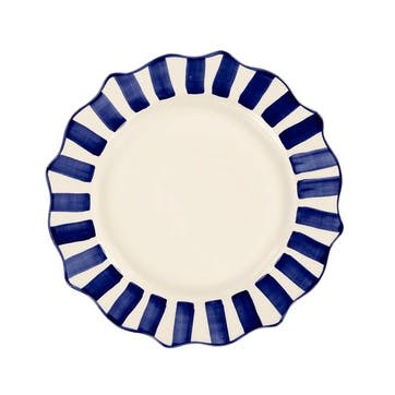 Scalloped Dinner Plate D27cm, Blue