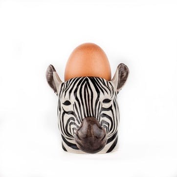 Zebra Egg Cup, H8.5cm, Black & White